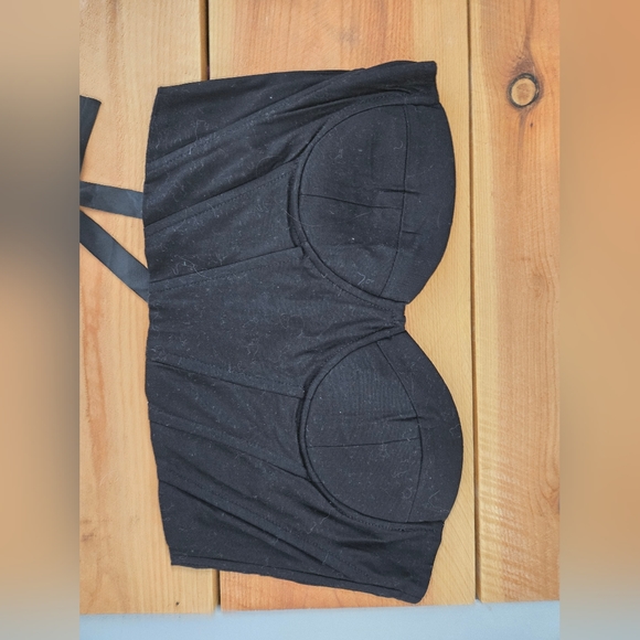 Shein Black Lace-Up back bustier top size small - Picture 1 of 3
